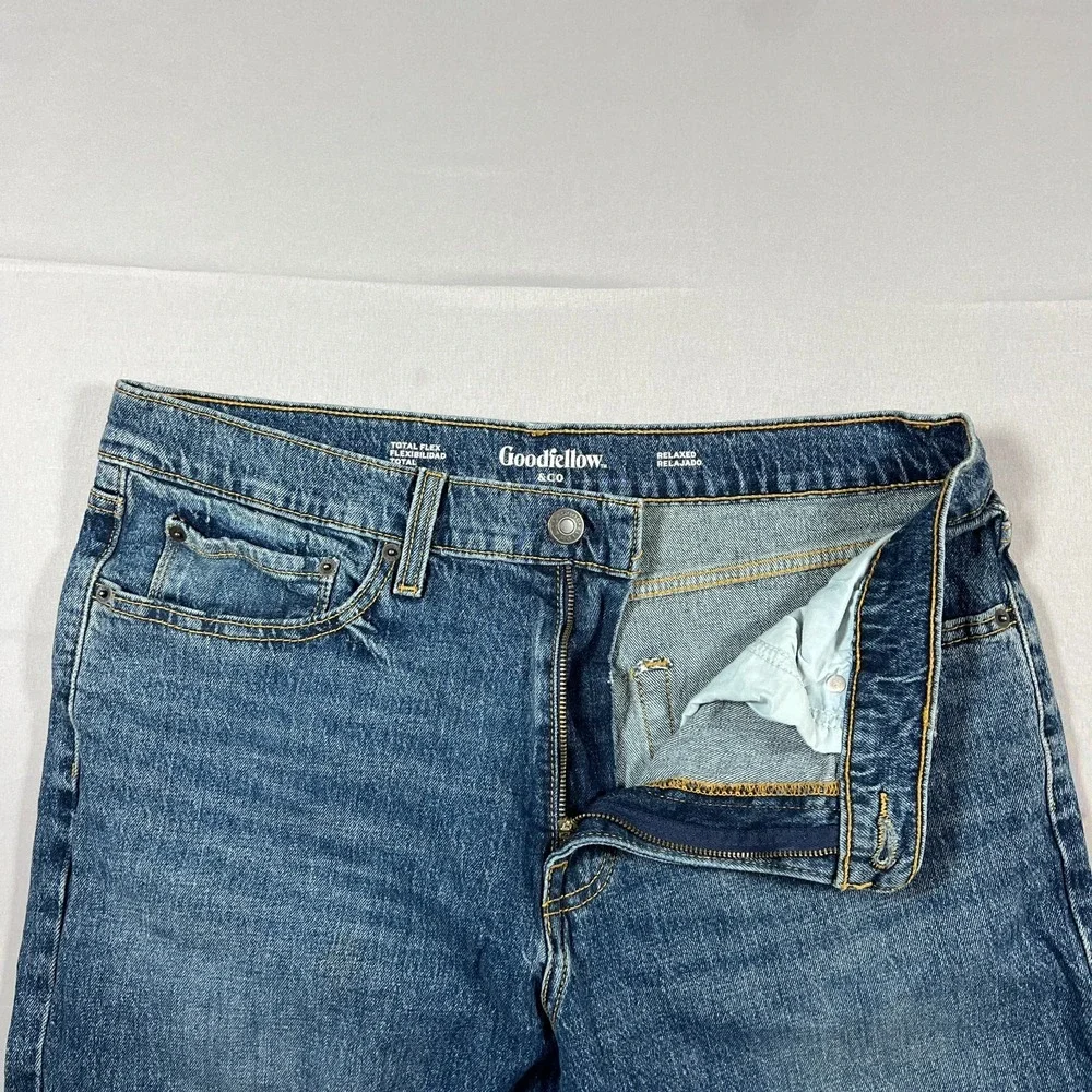 Goodfellow & Co Straight Leg Jeans Mens 36X30 Blue Denim Total Flex Relaxed Fit